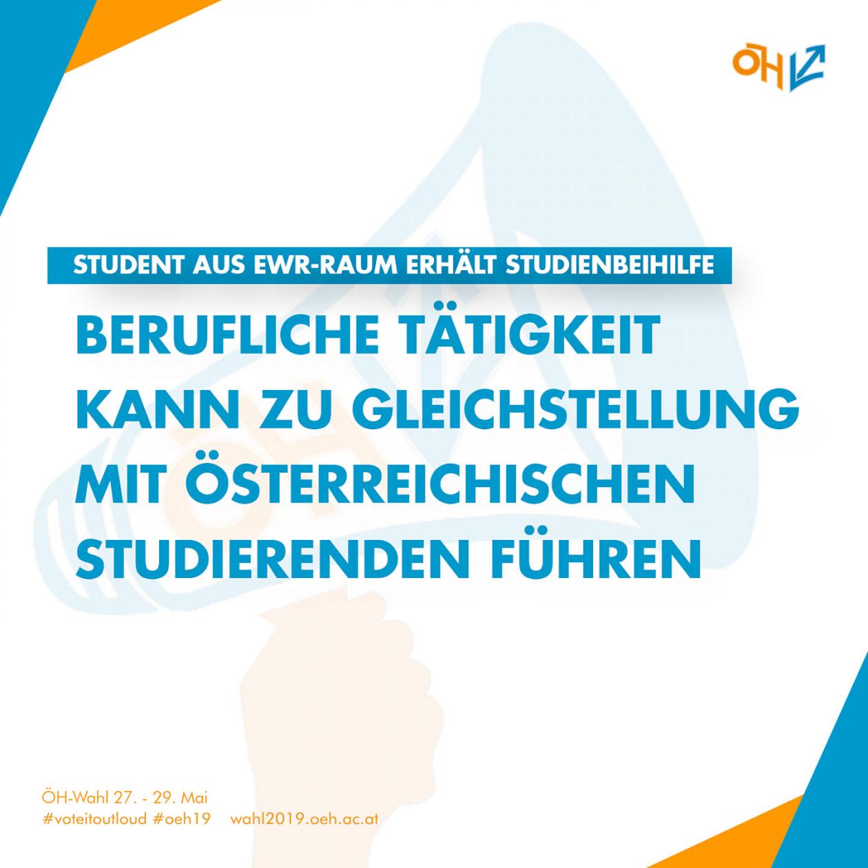 Berufliche Tätigkeit kann zur Gleichstellung mit österreichischen Studierenden führen