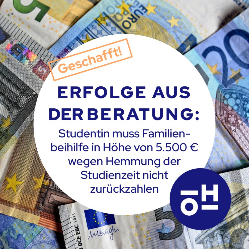 Die Hemmung der Studienzeit aufgrund der Geburt eines Kindes schützt auch beim verspäteten Studienwechsel