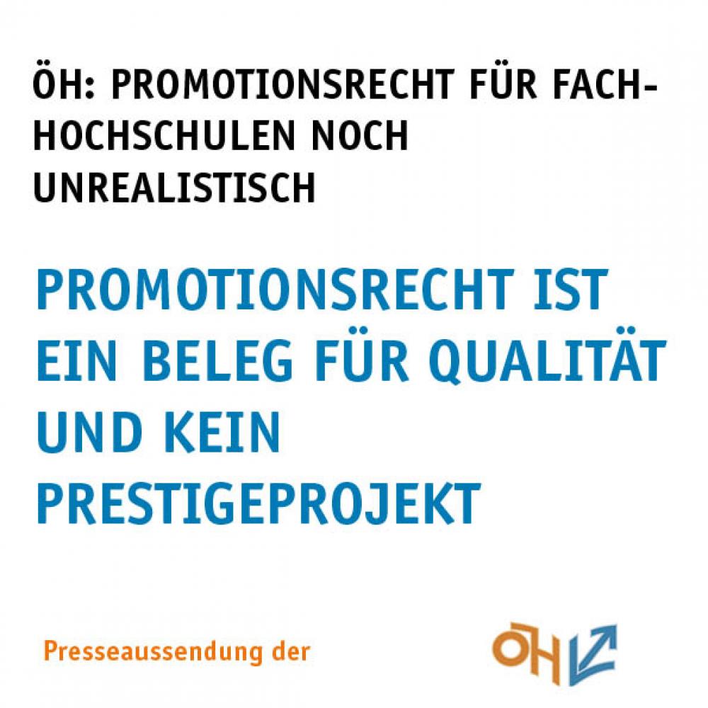 ÖH: Doktoratsstudium für Fachhochschulen noch unrealistisch