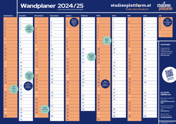 ÖH Wandplaner für Studieninteressierte