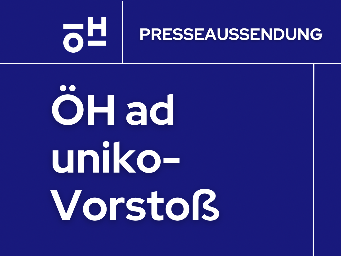 Presseaussendung: ÖH ad uniko-Vorstoß